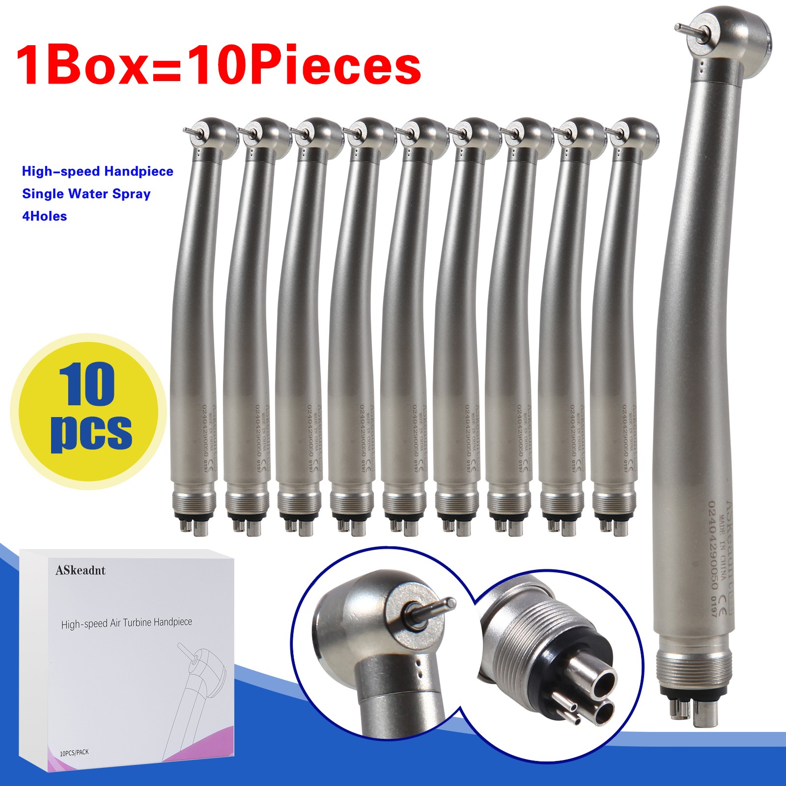 10* ADA4 Dental High Speed Handpiece Push Turbine 4 Holes Fit NSK Pana Max