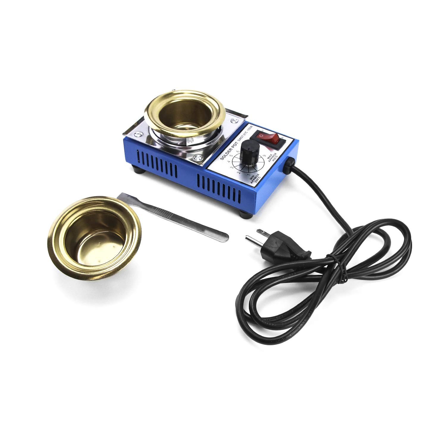 Qwork Solder Pot 150W 110V 50Mm Soldering Bath Titanium Plate Capacity 500G