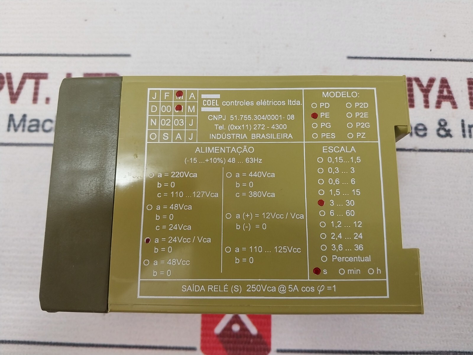 Coel PE 30S Electronic Timer Relay 48…63Hz (Not working)