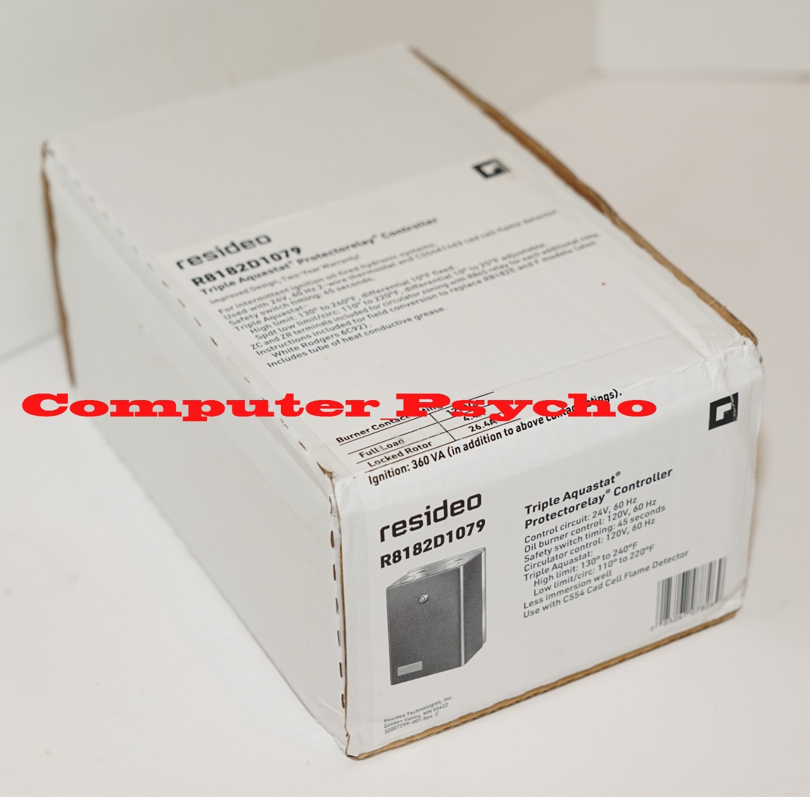 RESIDEO R8182D1079 TRIPLE AQUASTAT PROTECTORELAY CONTROLLER OIL BURNER VERTICAL