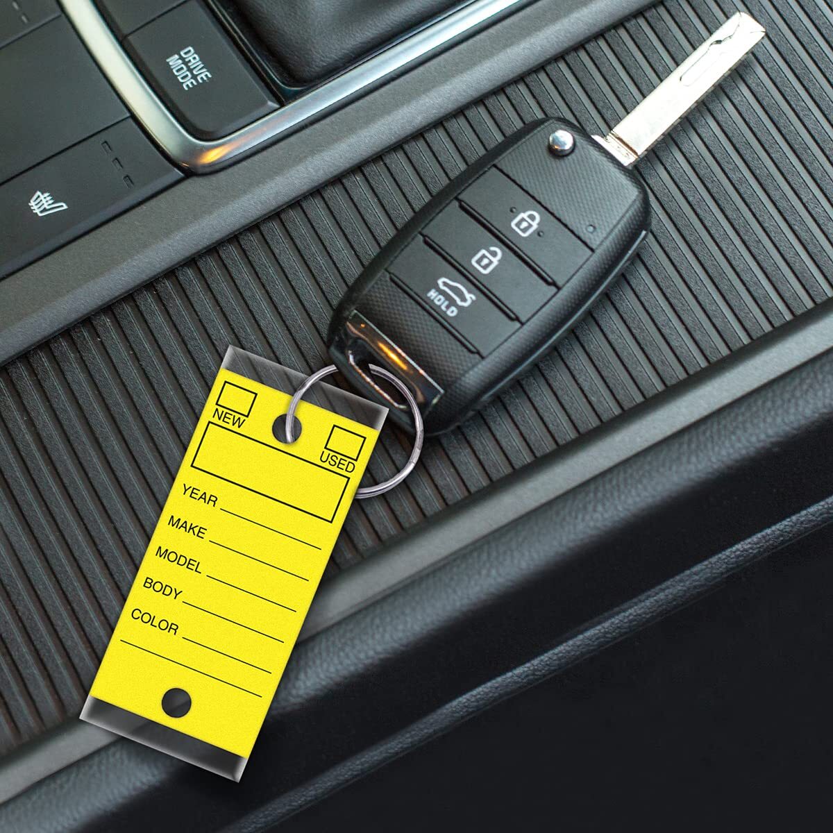 250 Per Box Self-Protecting Paper Key Tags with Chrome-Plated Split Rings Per…