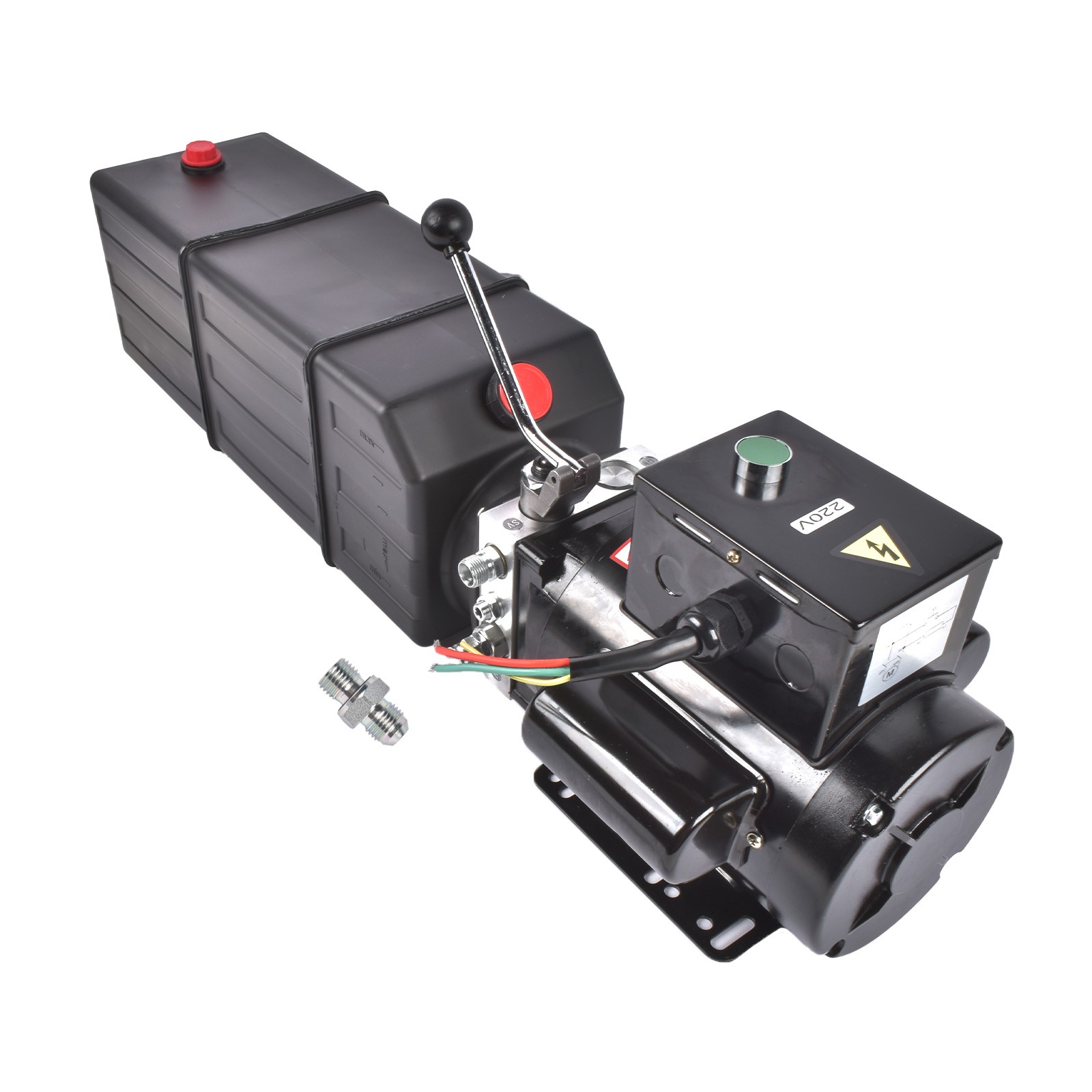 Car Lift Hydraulic Pump Power Unit 15 Quart Single Action 220V for Auto Repair