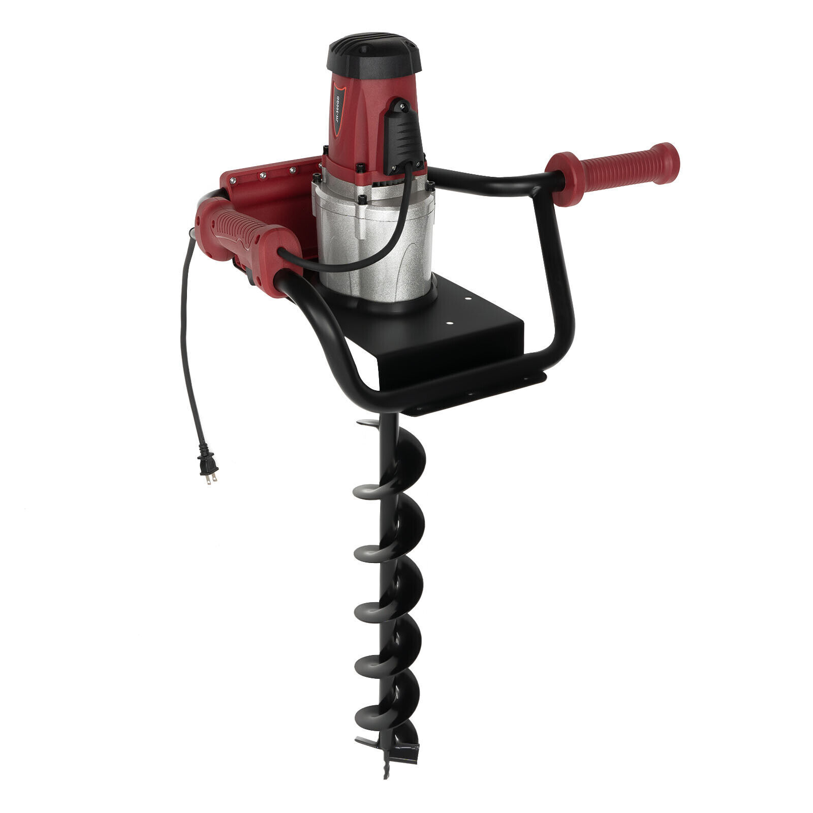 200rpm Powerful Electric Corded Digger Post Hole Auger 2 Drill Bit 1500W 1.6HP