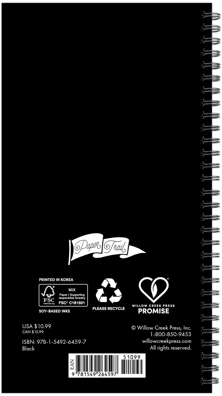 Black AY July 2026 – June 2027 3.5″ x 6.5″ Softcover Weekly Spiral Planner