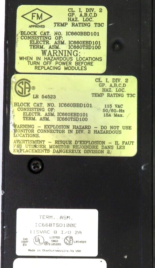 GE Fanuc IC660BBD101/IC660TSD100E Genius I/O Module, FOR PARTS/REPAIR