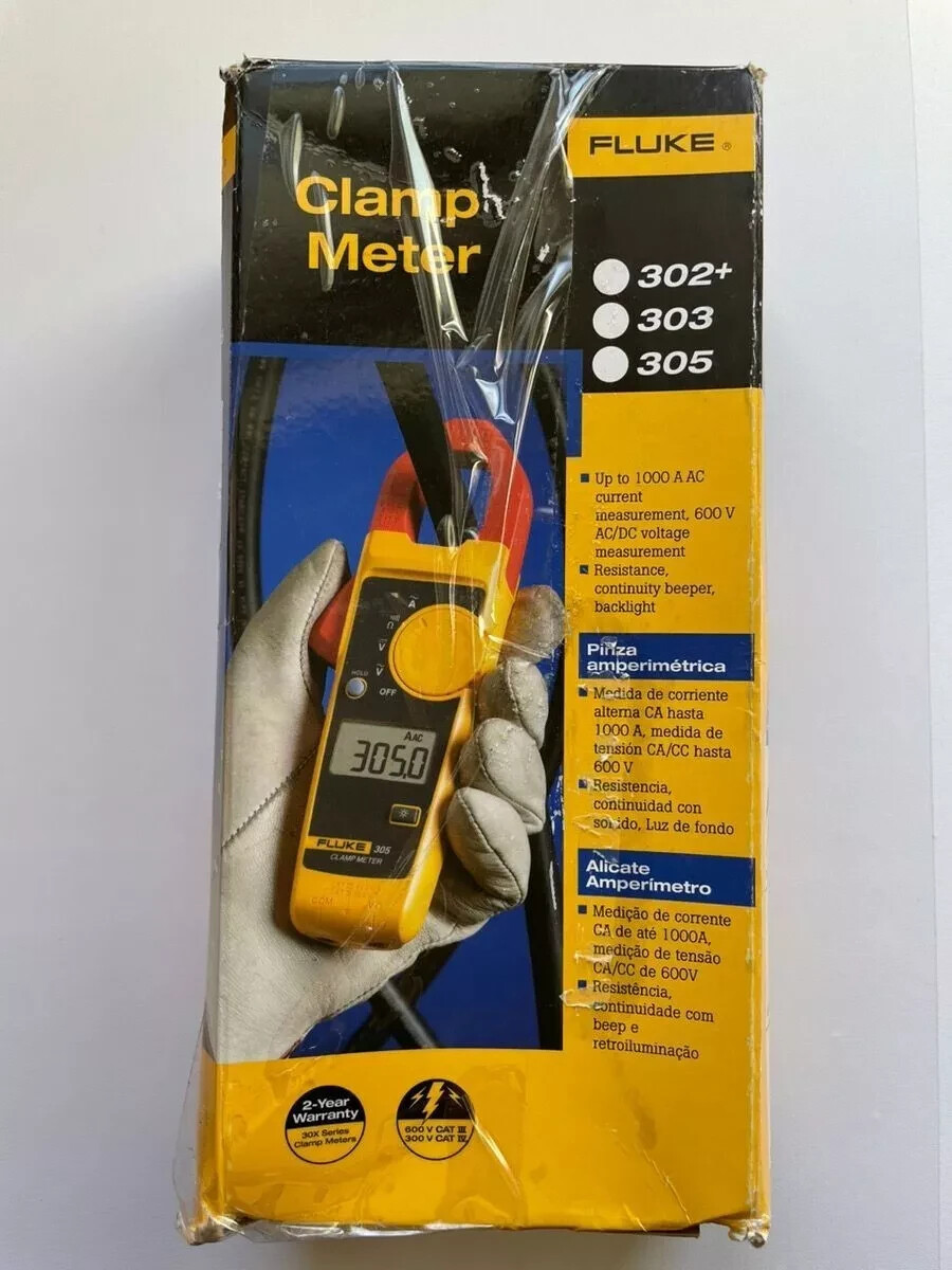 Fluke 302+ plus AC400A Clamp Tester AC/DC Volt Amp Multimeter Average Brand New