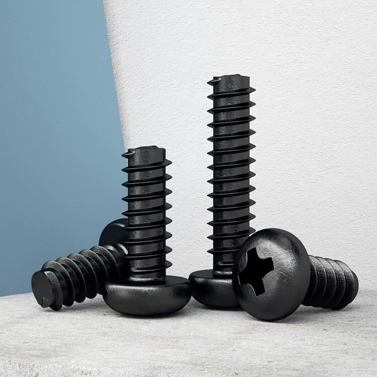 Electronic small Self Tapping Screws M1.4-M4 Phillips Pan Head Blunt Screw black