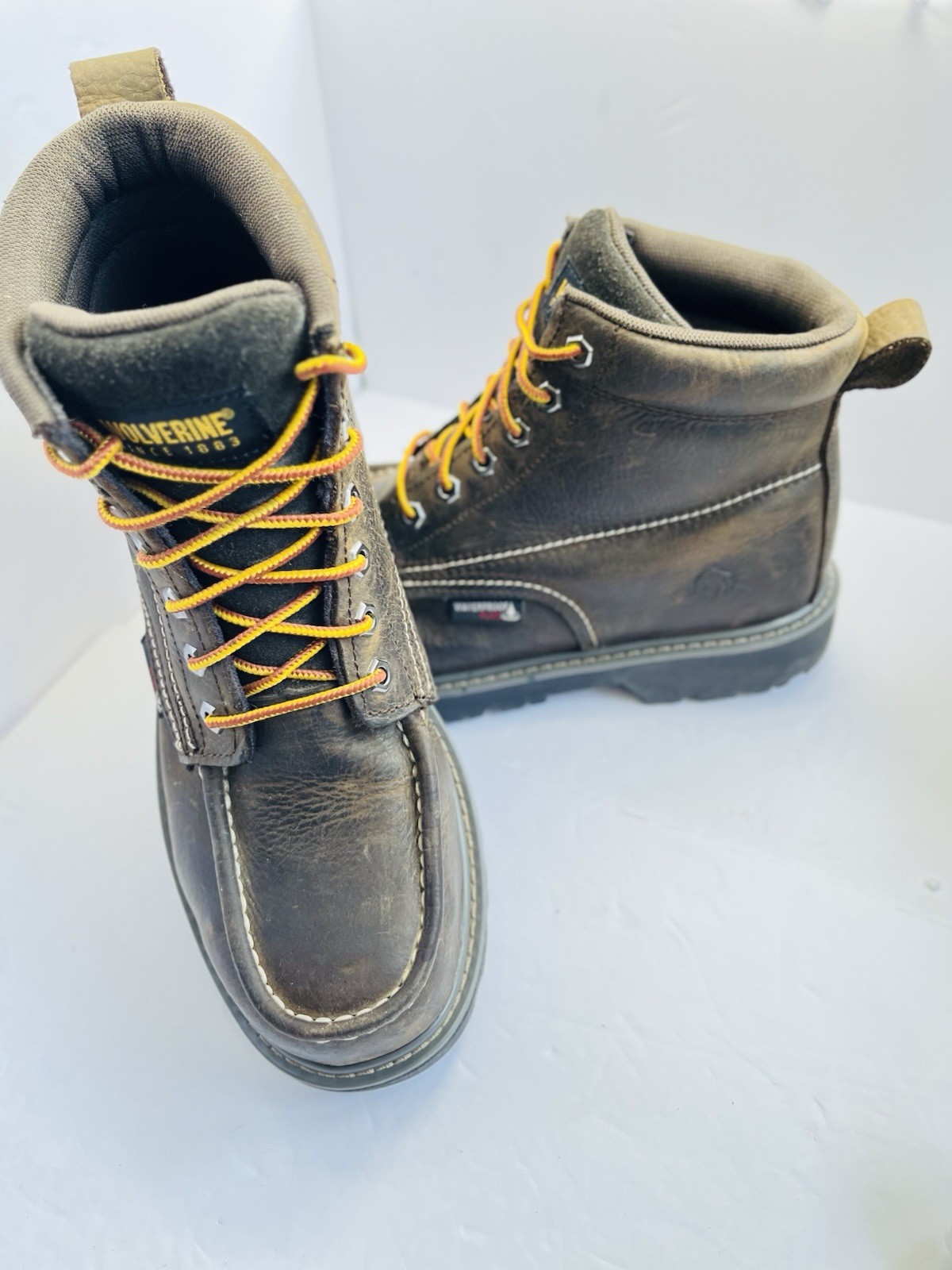WOLVERINE W221048 STEEL TOE PRO FLOORHAND MOC-TOE DARK BROWN SZ 8M UNISEX NEW