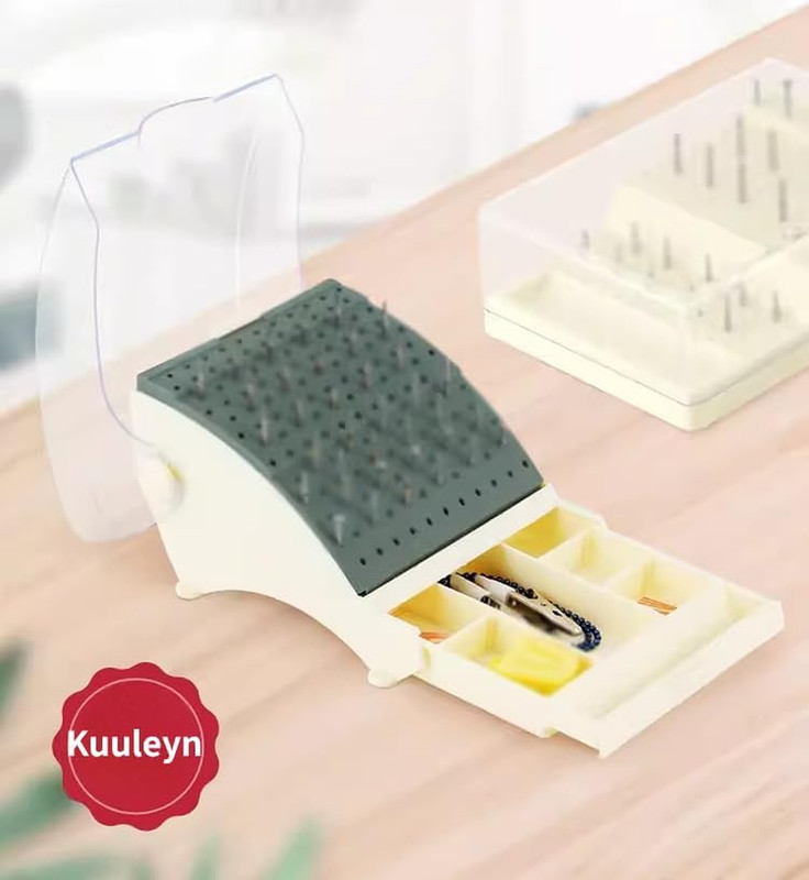 142 Holes Dental Bur Holder Disinfection Box, Bur Block Organizer with Cover,Den