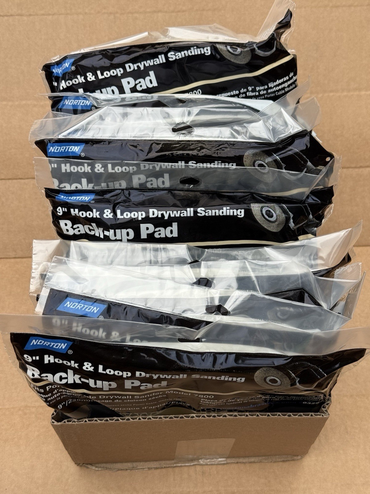 Box of 10 – Norton Backup Pad For Porter Cable 7800 Drywall Sander Hook & Loop