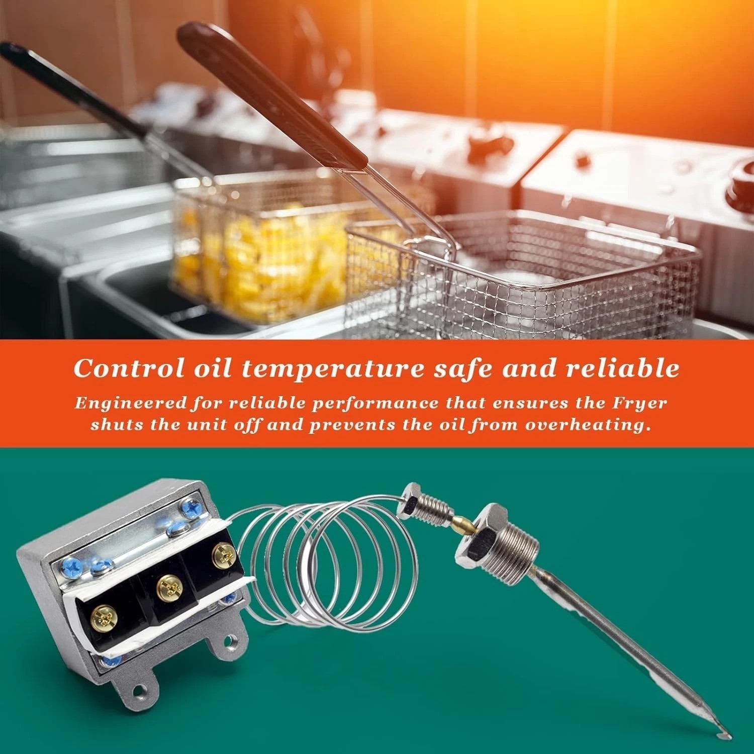 Durable 1177 High Limit Thermostat Switch – Prevents Oil Overheating for Fryers