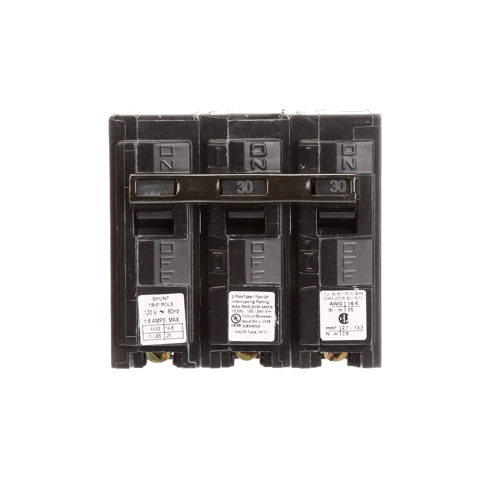Q23000S01 120/240Volt type MPT 30Amp Circuit Breaker with 120Volt Shunt Trip …