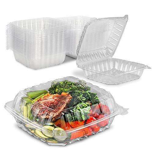 250 Pack-C57PST1 Clear 6″ Seal Hinged-Lid Plastic Containers For Food