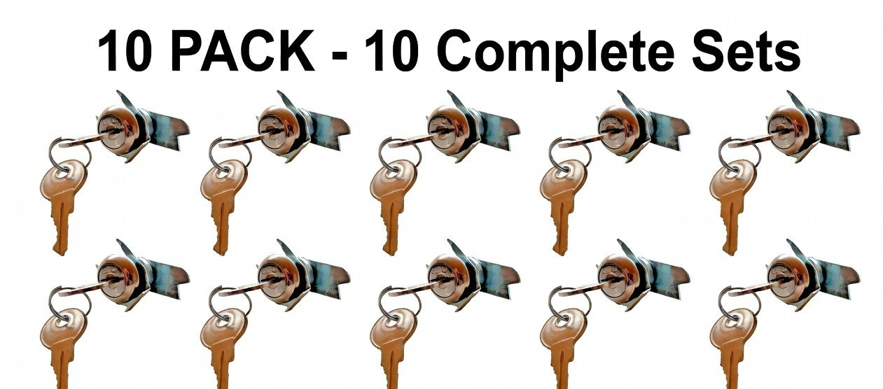 5/8″ Cylinder Cam Lock Keyed Alike ES202 Cabinet Drawer Mailbox Tool 10pk