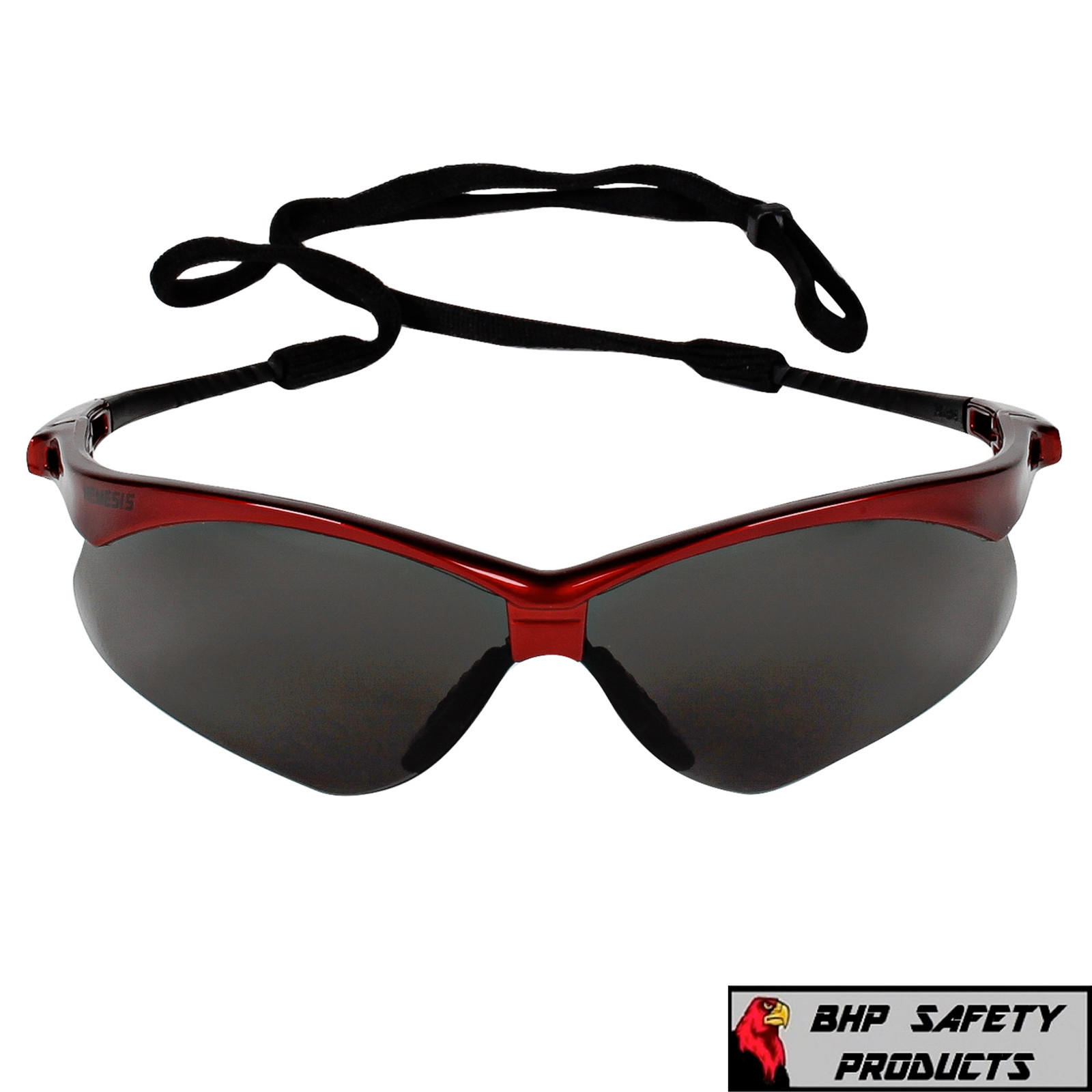 3 PAIR KLEENGUARD NEMESIS SAFETY GLASSES SMOKE LENS W/RED FRAME SUNGLASSES 22611
