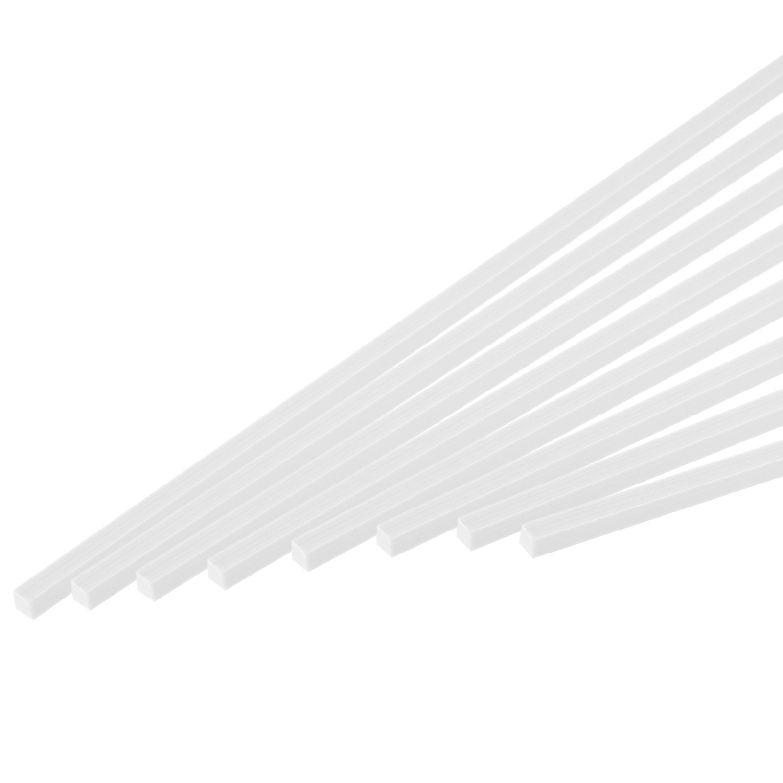10Pcs ABS Plastic Rod Square Solid Bar 1/4″ x 10″ White Smooth Plastic Tube Rod