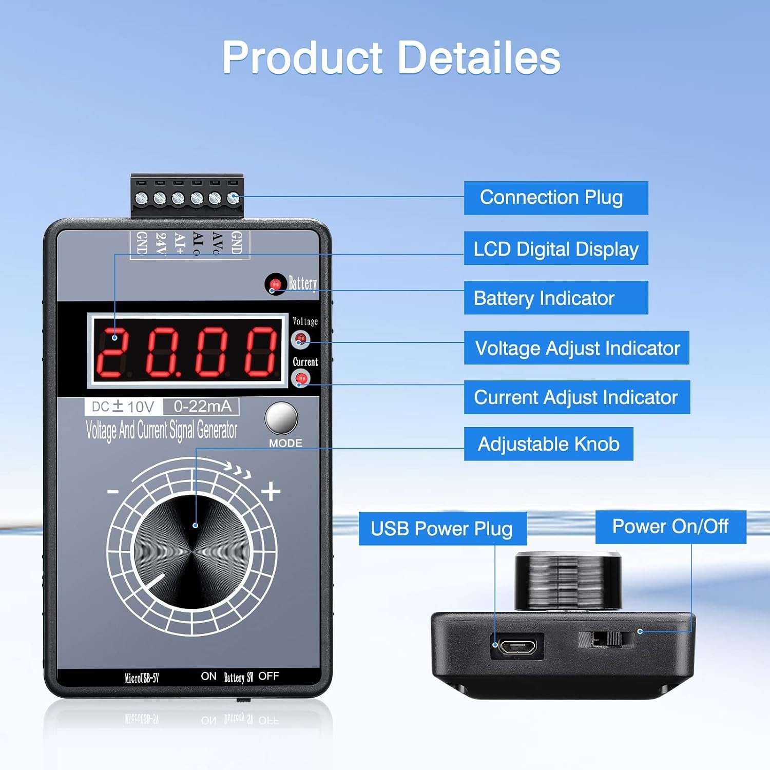 0-10V 0/4-20mA Current Voltage Signal Generator, 4-Digit Display | Interface …