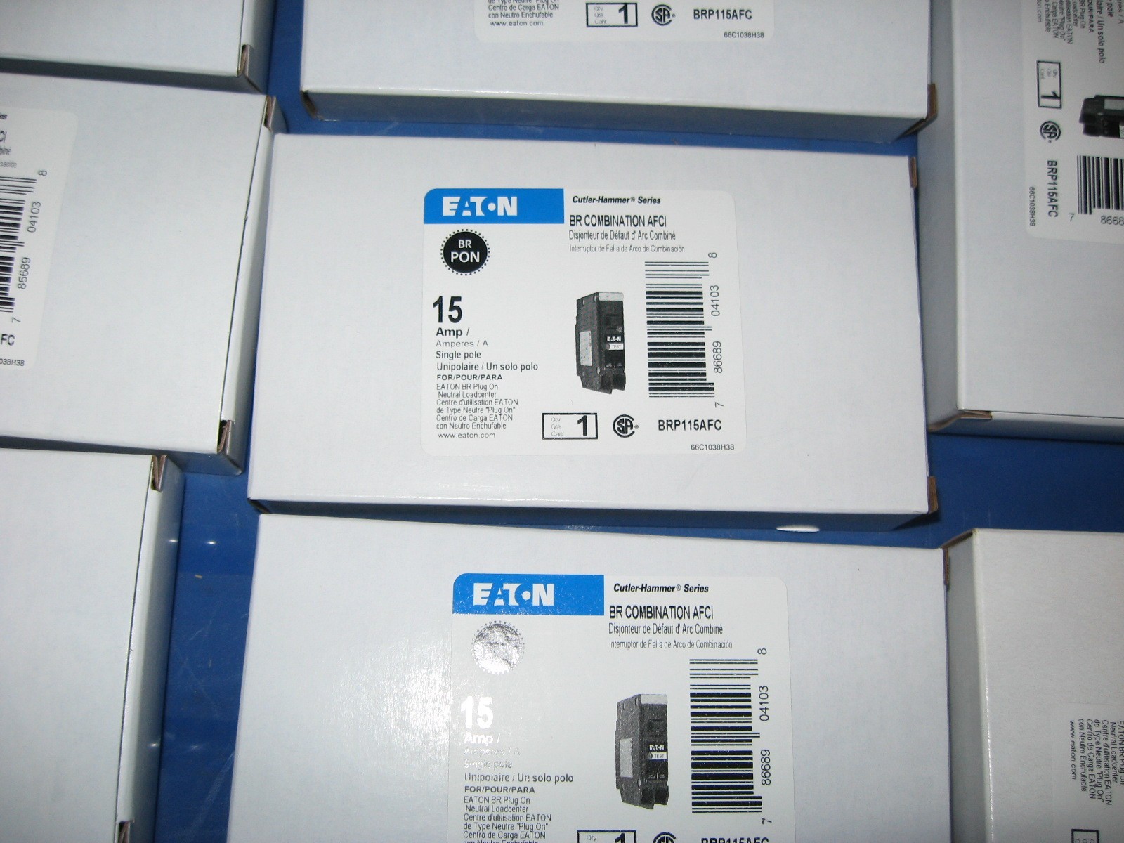 » Lot of 10 » New Eaton Cutler Hammer Arc Fault Circuit Breakers 15A BRP115AFC