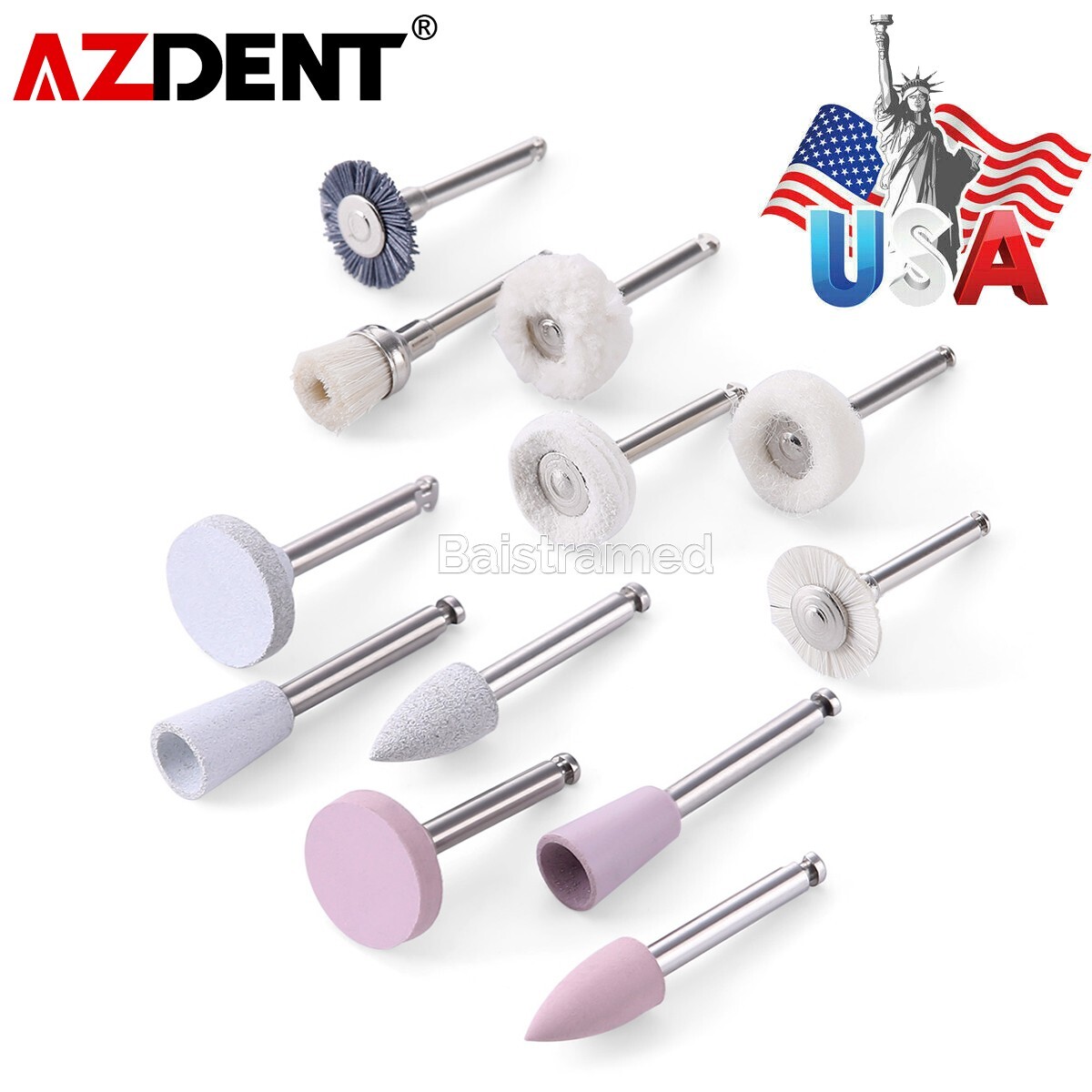Dental Composite Polishing Burs Kit RA Silicone Polisher 2.35mm For Contra Angle