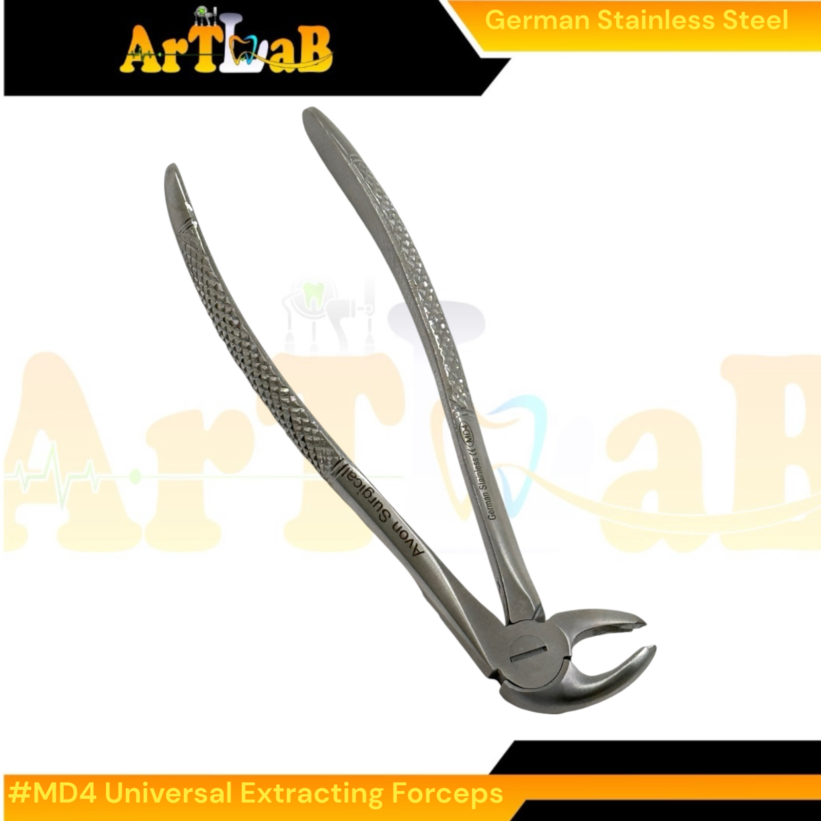 Universal Tooth Extraction Pliers MD4 for Lower Molars – German Stainless Steel
