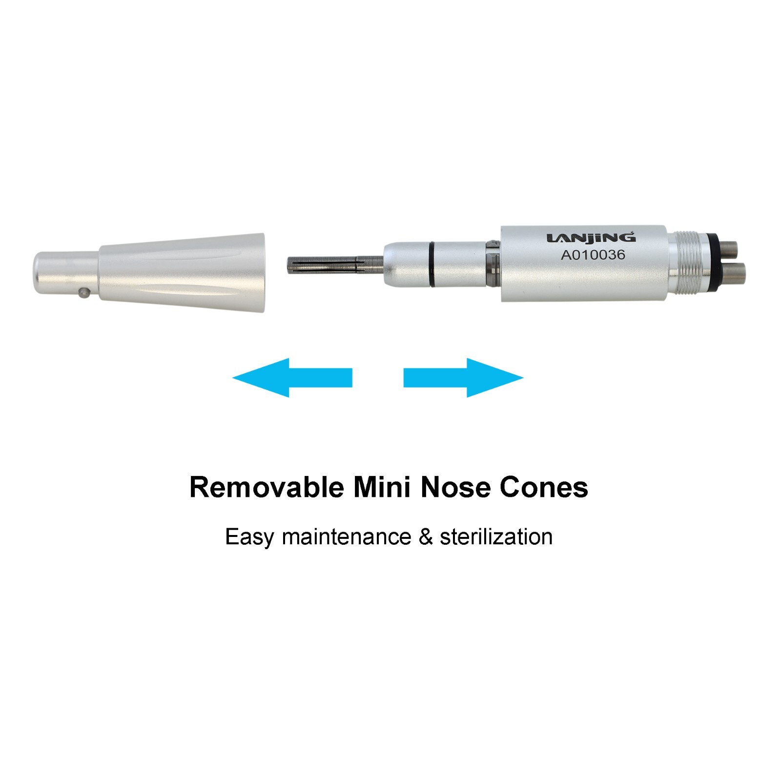 Dental Hygiene Prophy Air Motor Handpiece 4:1 Straight Nose Cone 4 Hole RDH WH