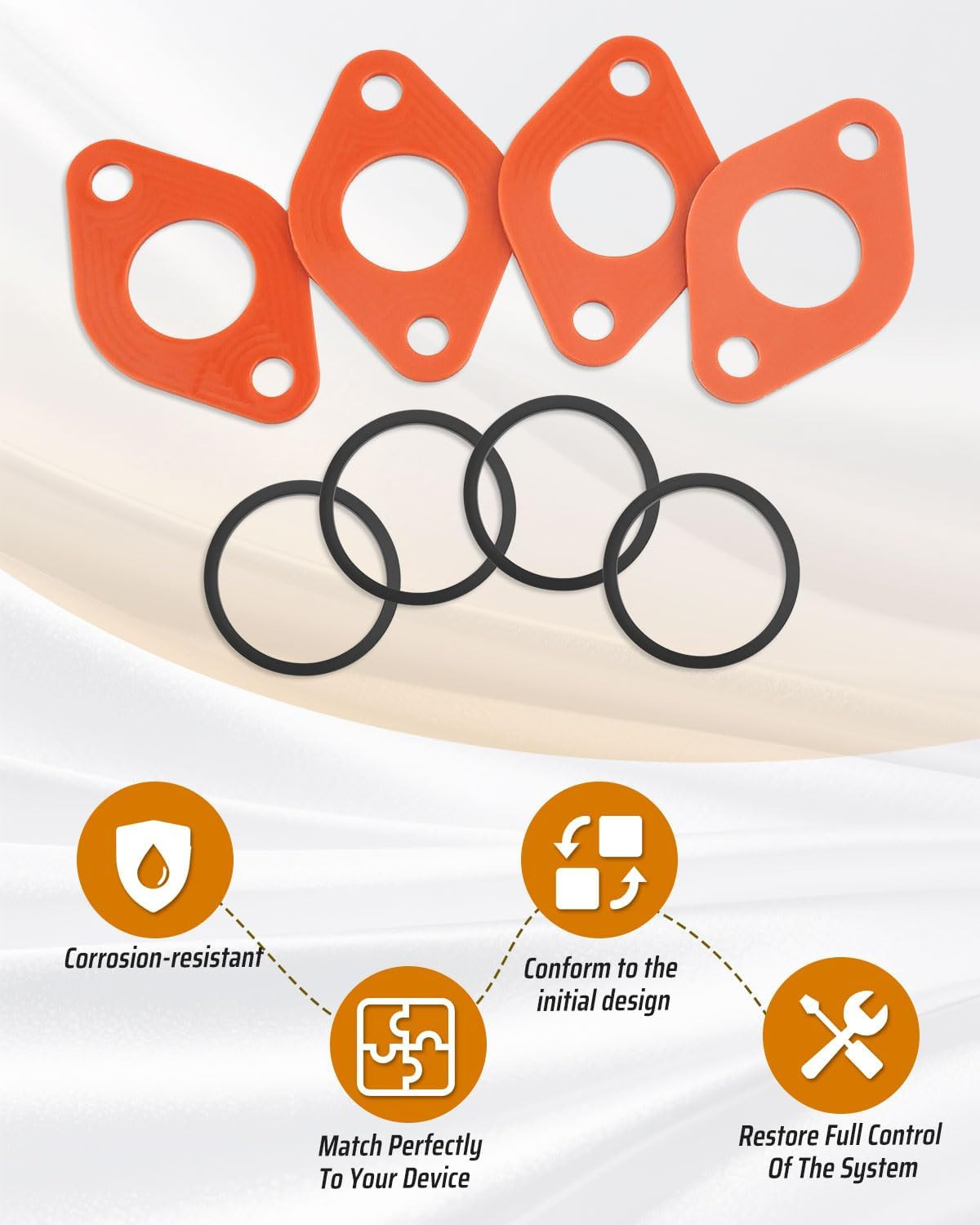 4Pcs Circulator Pump Flange Gaskets + Sealing Rings Fit for TACO 007 Series for