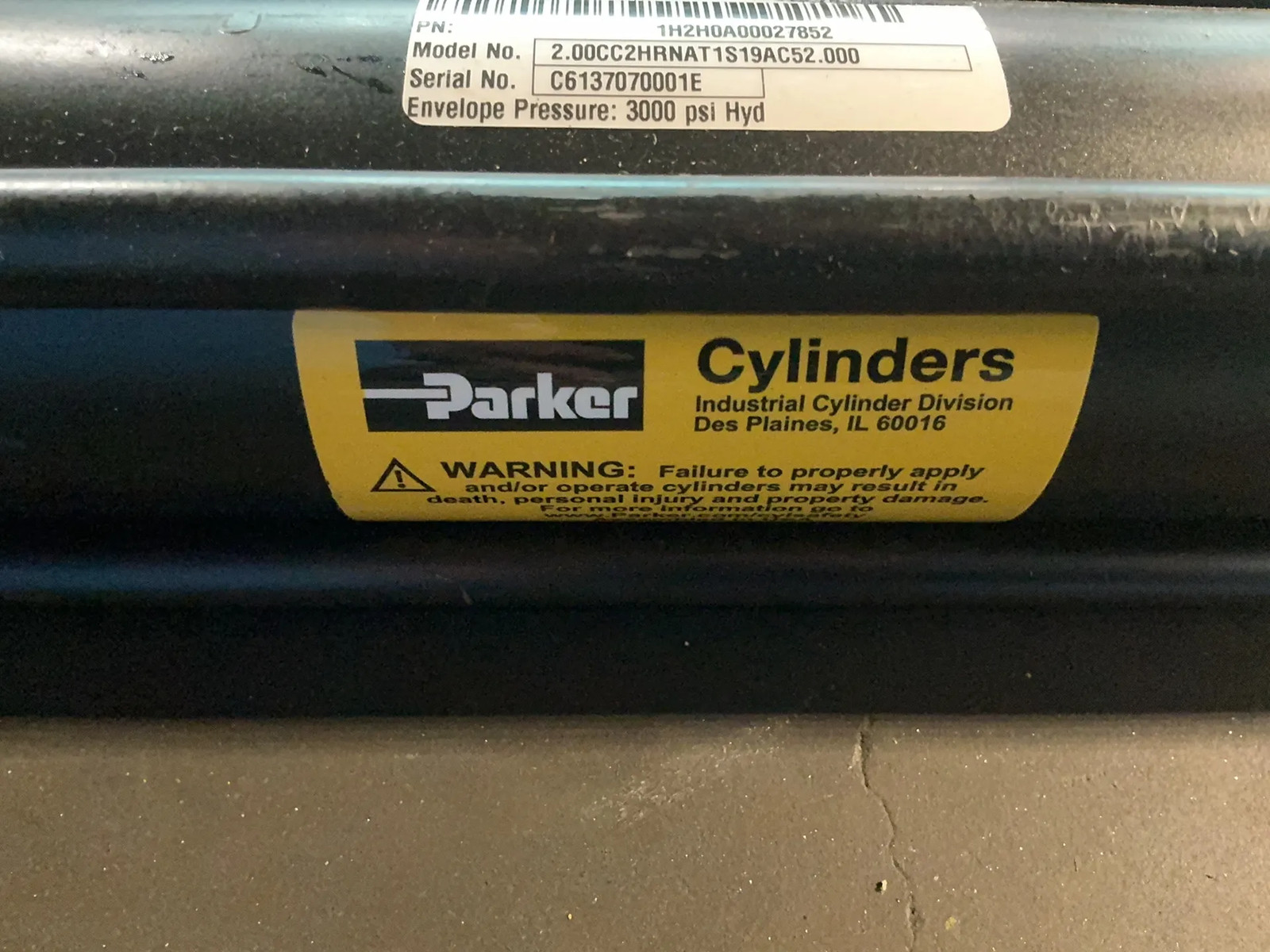 PARKER CYLINDER 2.00CC2HRNAT1S19AC52.000