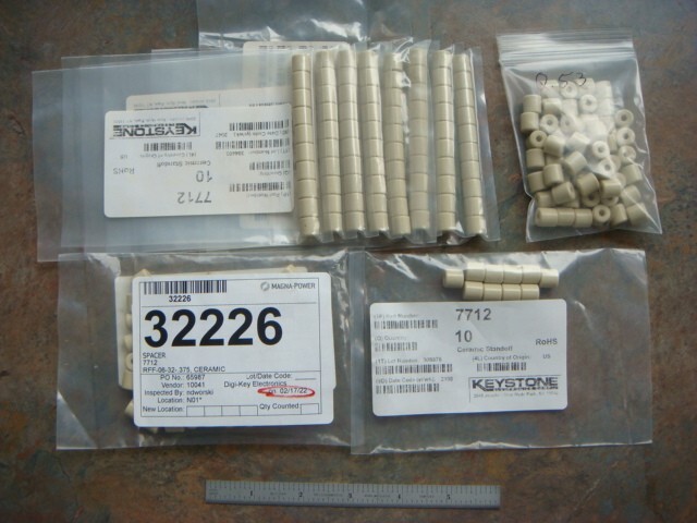 ONE Lot 15 Threaded Ceramic Spacers/Standoffs KEYSTONE 7712 — New and Unused