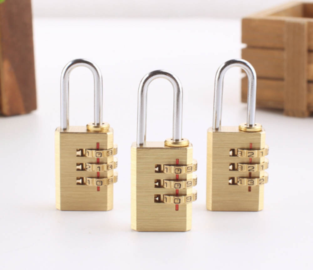 2X Mini Digits Number Padlock Brass Combination Lock Password Lock Password Code