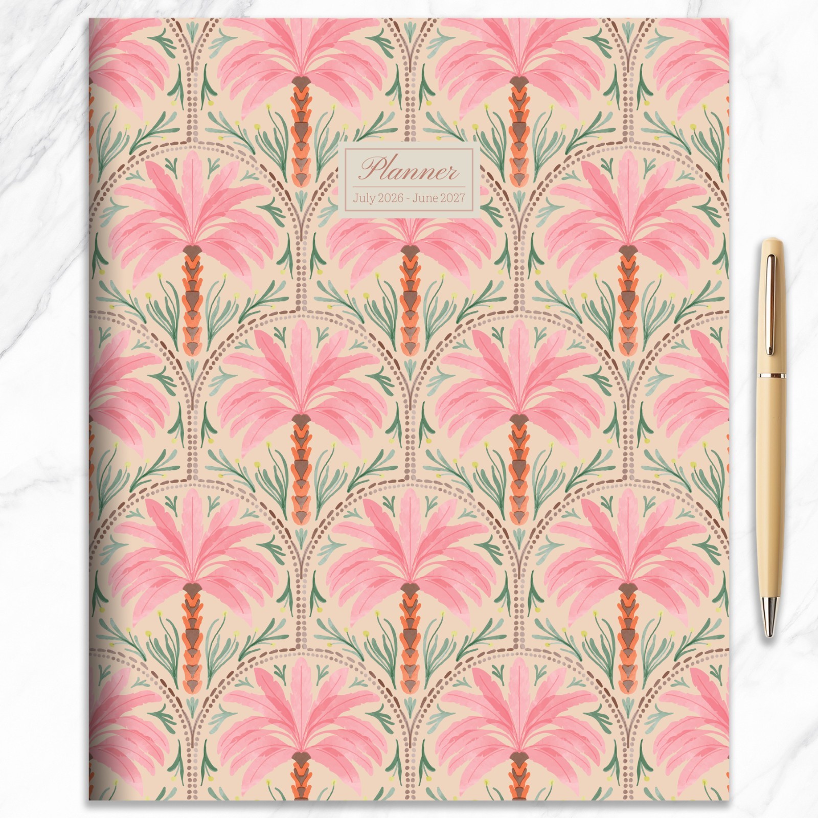 July 2026 – June 2027 Exotic Palms Large Monthly Planner