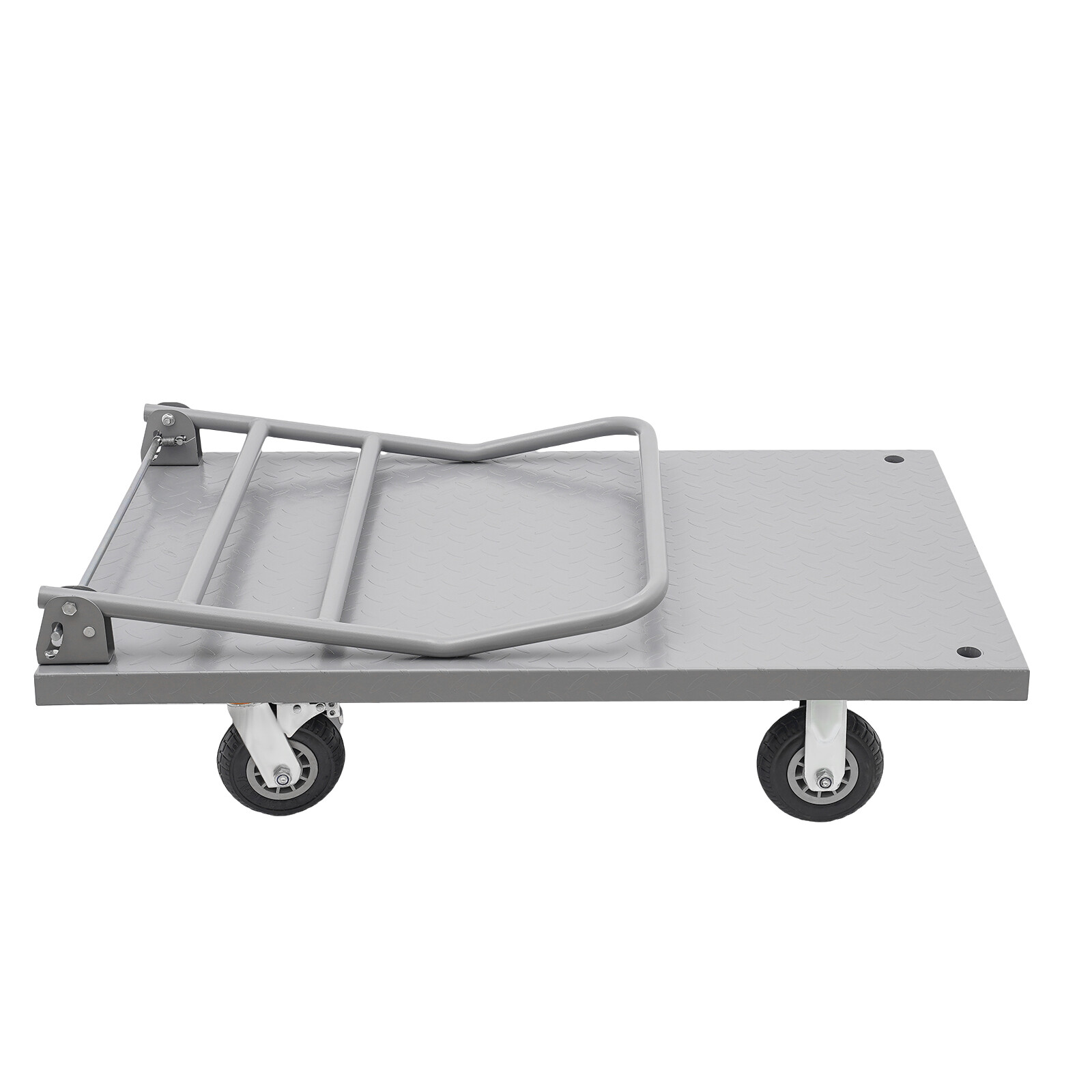Platform Truck Cart, Heavy Duty Push Cart 2000LB with Detachable Rear Guardrail