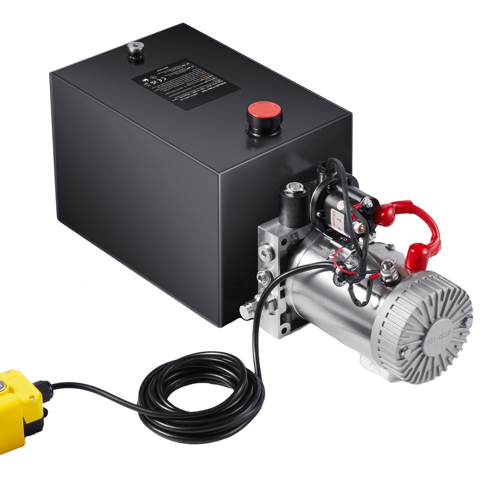 VEVOR Hydraulic Pump 12 Quart Single Acting Dump Trailer Pump Power Unit DC 12V