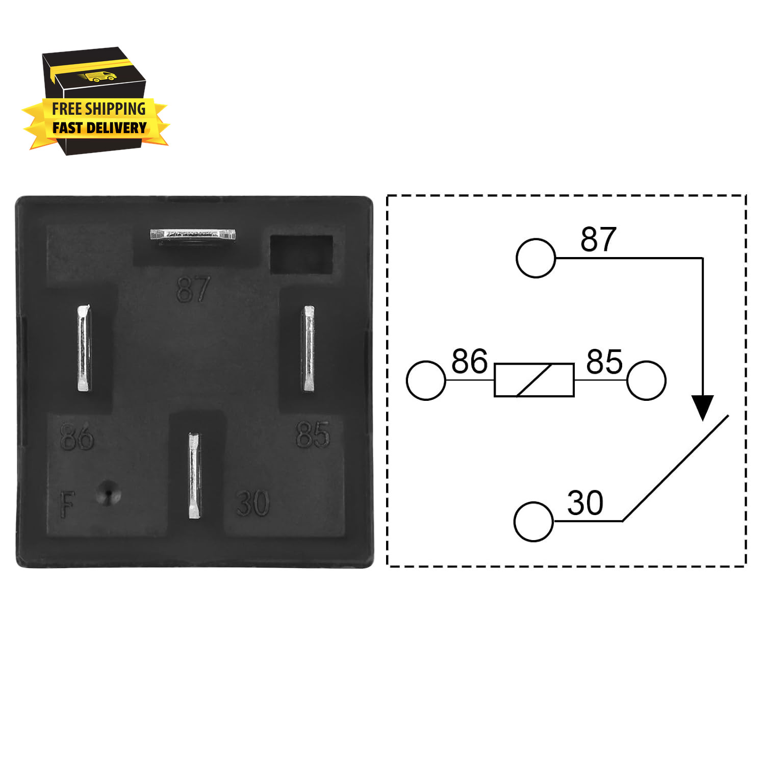 2 Pack Car Relay, 12V 40A, 4 Pin SPST, Automotive Switches and Starters, Waterpr
