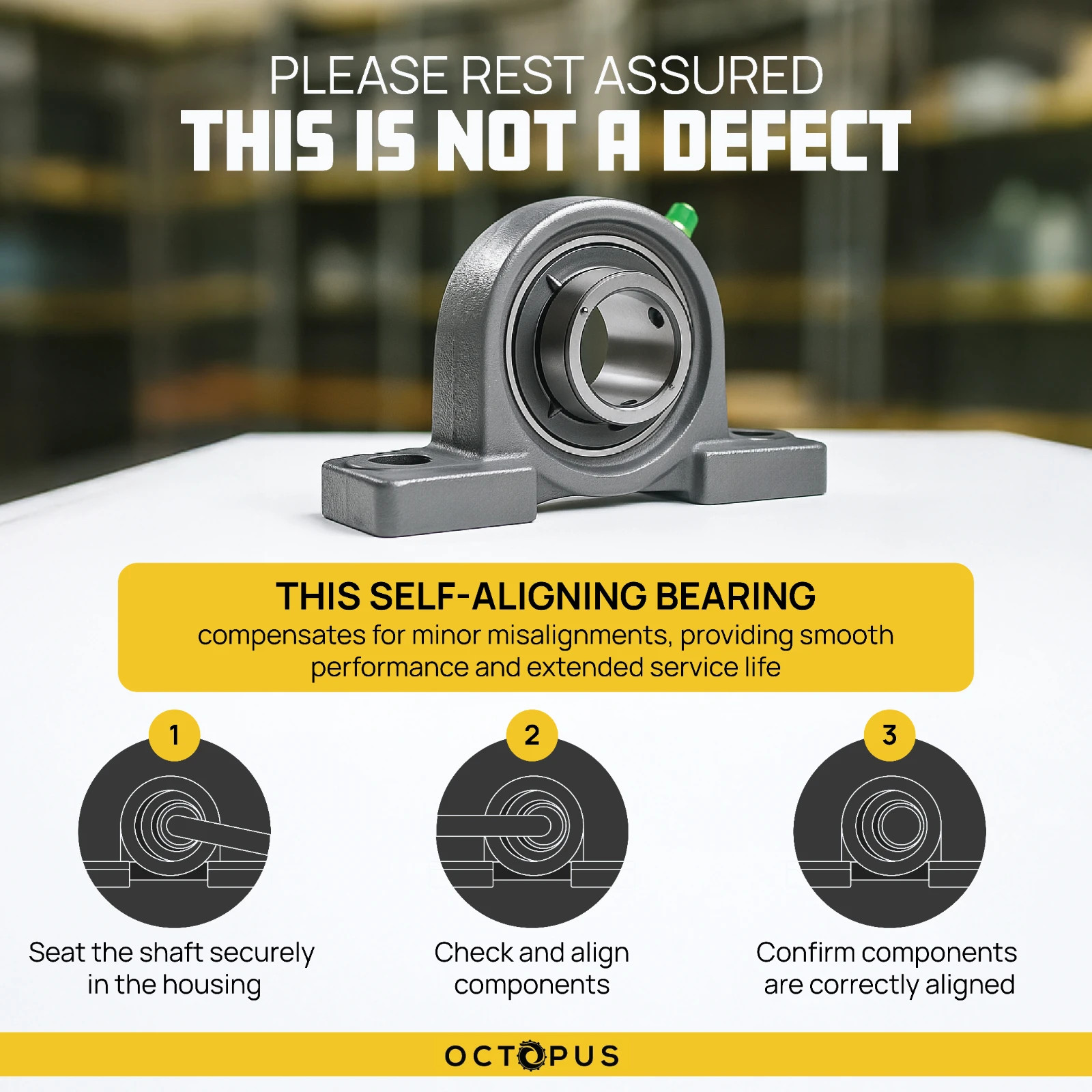 UCP206-19 Pillow Block Bearing 1-3/16″ Bore 2-Bolt Self-Aligning 2PCS