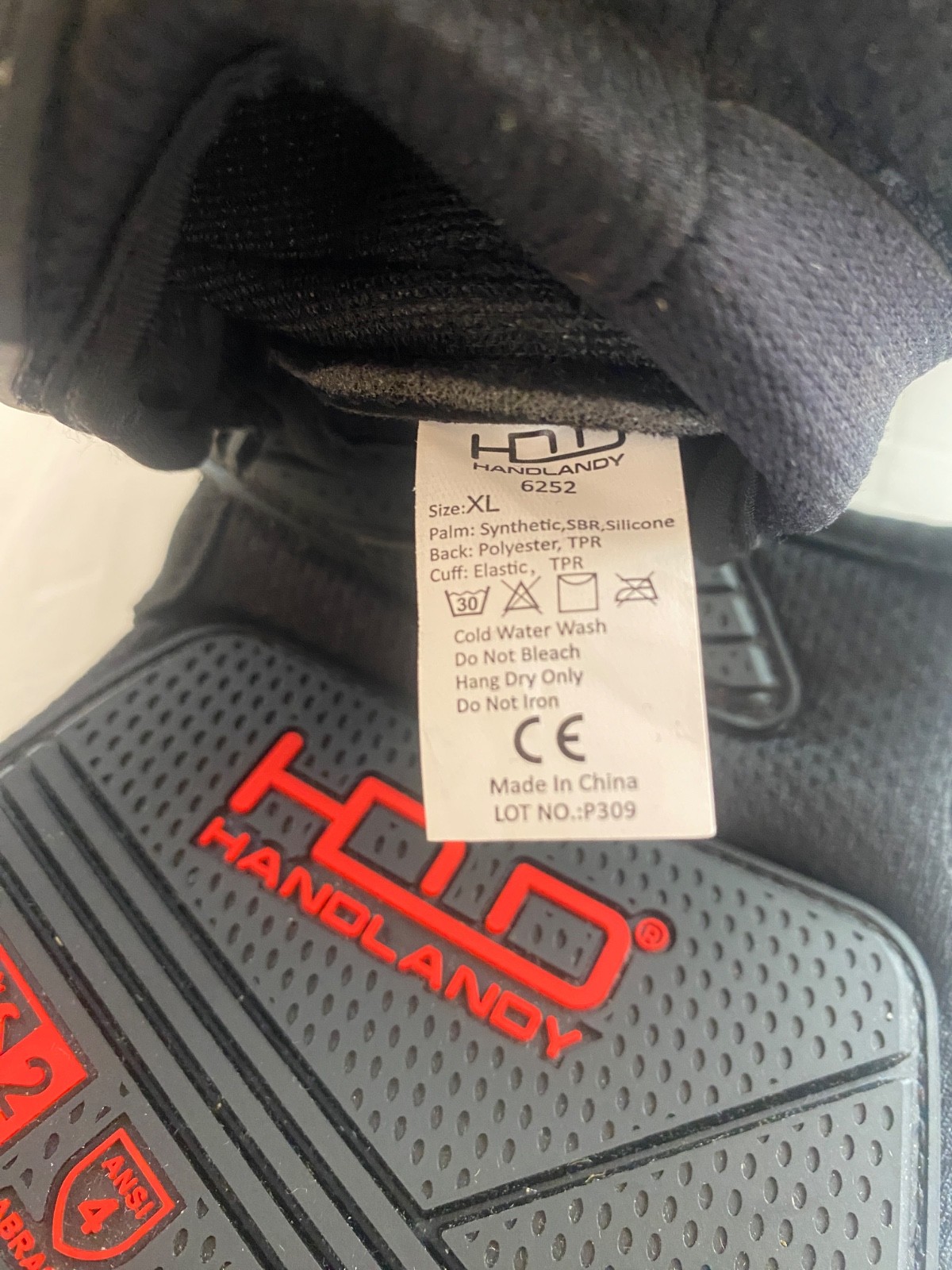 HANDLANDY Anti Vibration Gloves SBR Padding TPR Protector Impact Gloves XL #6252