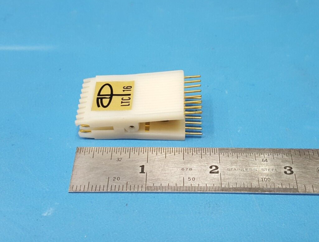 IC TEST CLIP, 16 PIN, 2X8, Prototype AP, 923739-16, DIP, 0.3″ (7.62mm) LTC-16/3