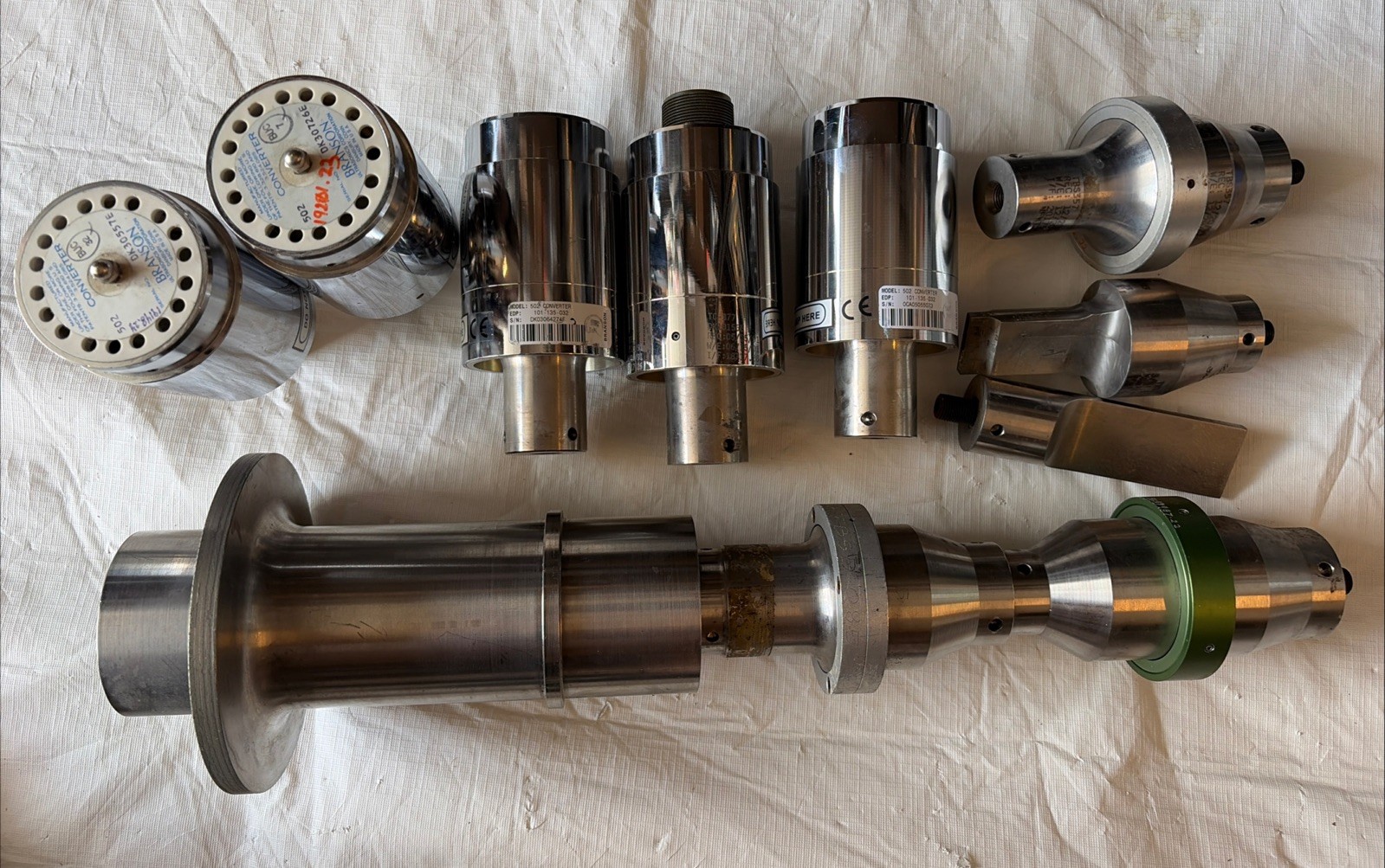 Branson Ultrasonic Welding Lot Model 502 Converters X 4 TC-377 / TBS357 + more