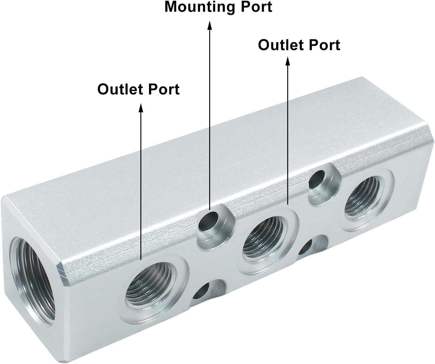 3 Way Pneumatic Manifold Air Distribution Block, G1/2 Supply Port, G1/4-Inch …