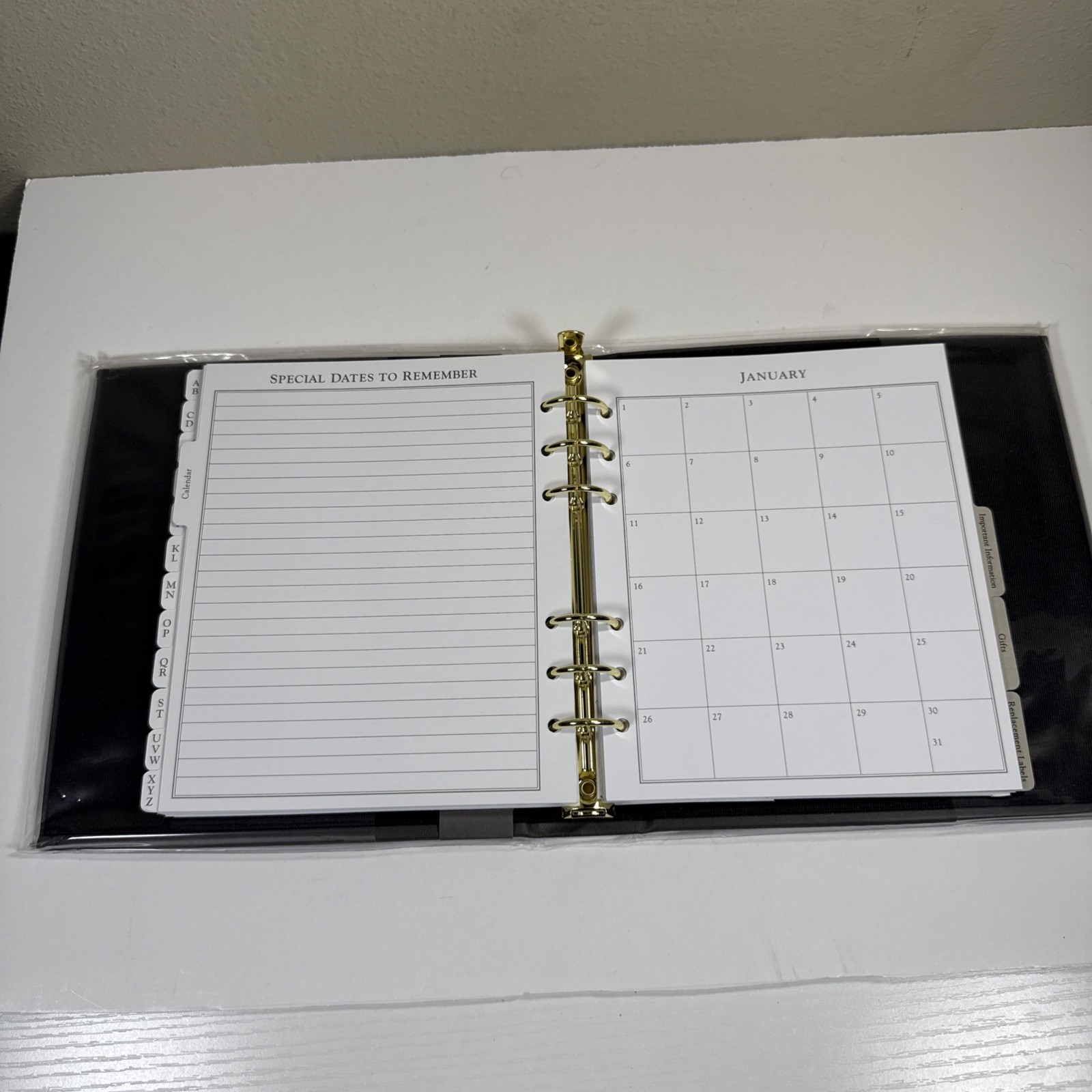 Hallmark Classic Address Book Simulated Leather Ringbound Alpha Tabs NOS