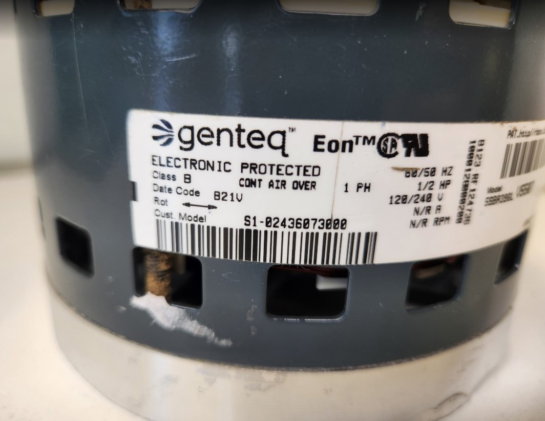 York Genteq S1-02436073000 5SBA39GLV5507 Blower Motor (No Module) 1/2HP 120-240V