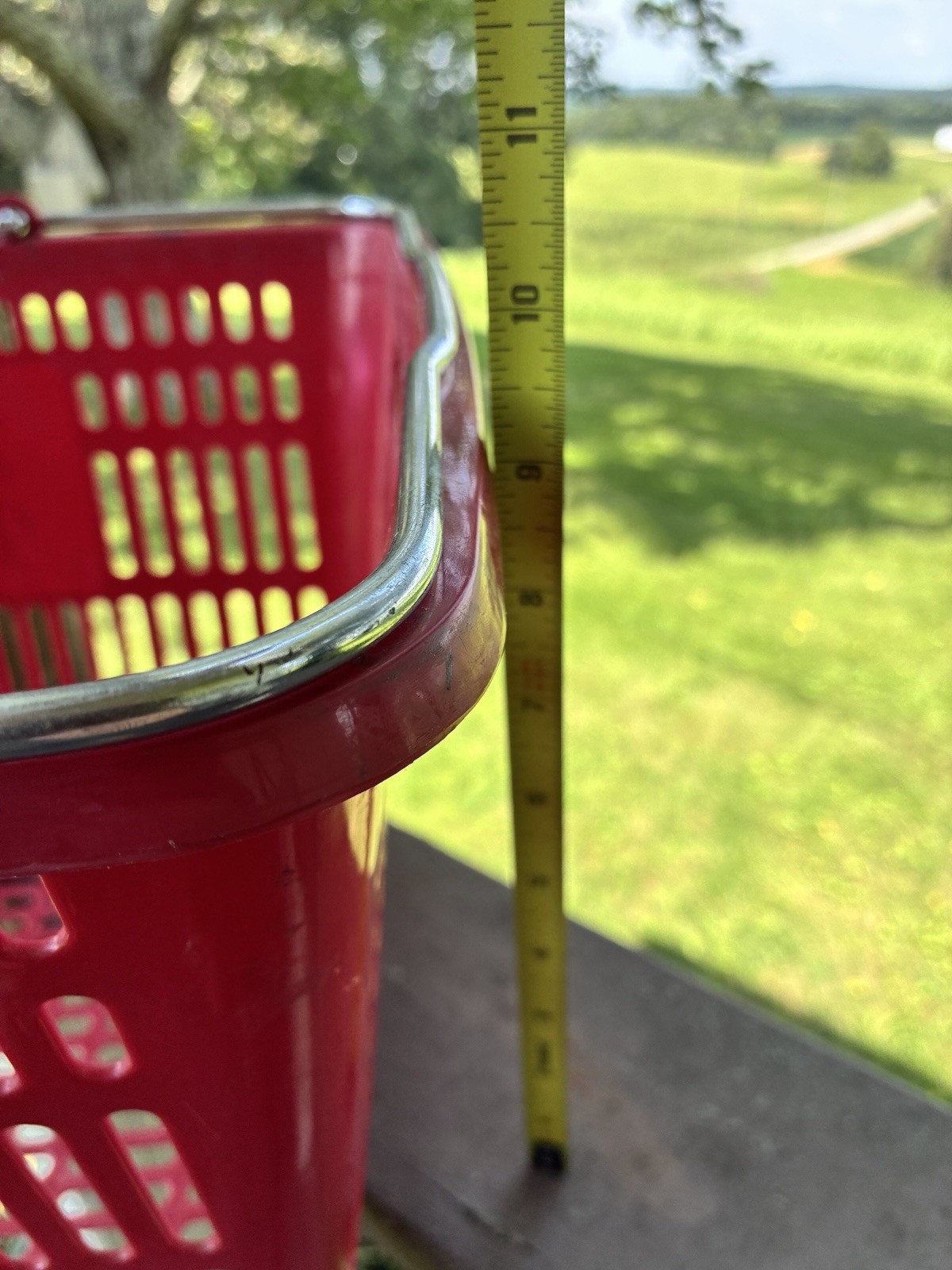 VTG Shopping Baskets LUCKYS MARKET Red Grocery Carry Basket