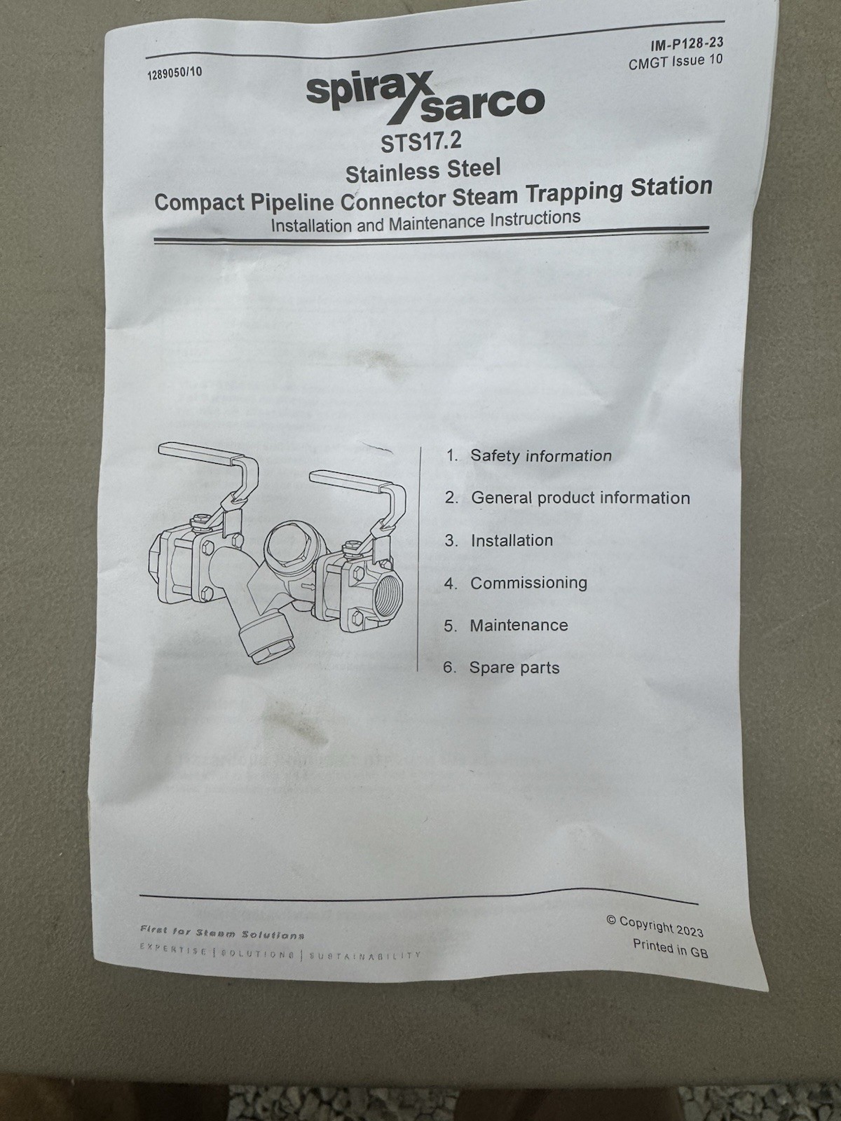 SPIRAX SARCO STS 17.2 Compact 3/4” IPS NPT Pipeline Steam Trapping Station SS