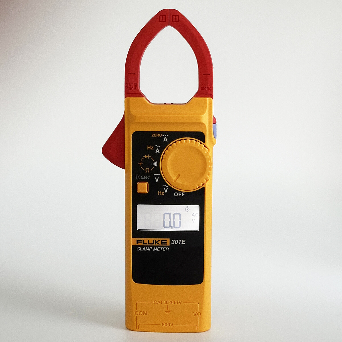 Fluke 301E AC/DC Clamp Meter 1000A AC/DC Voltage 600V Backlight Resistance Diode