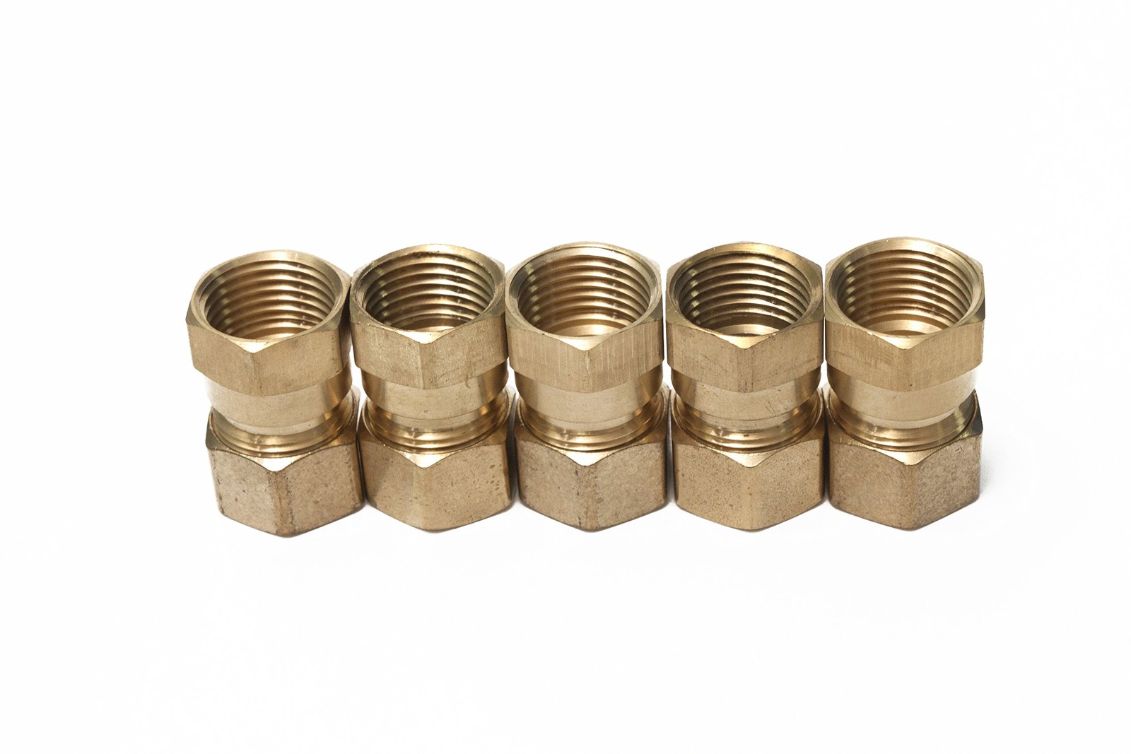 Brass 5/8-Inch OD x 1/2-Inch Female NPT Compression Connector FittingPack of 5