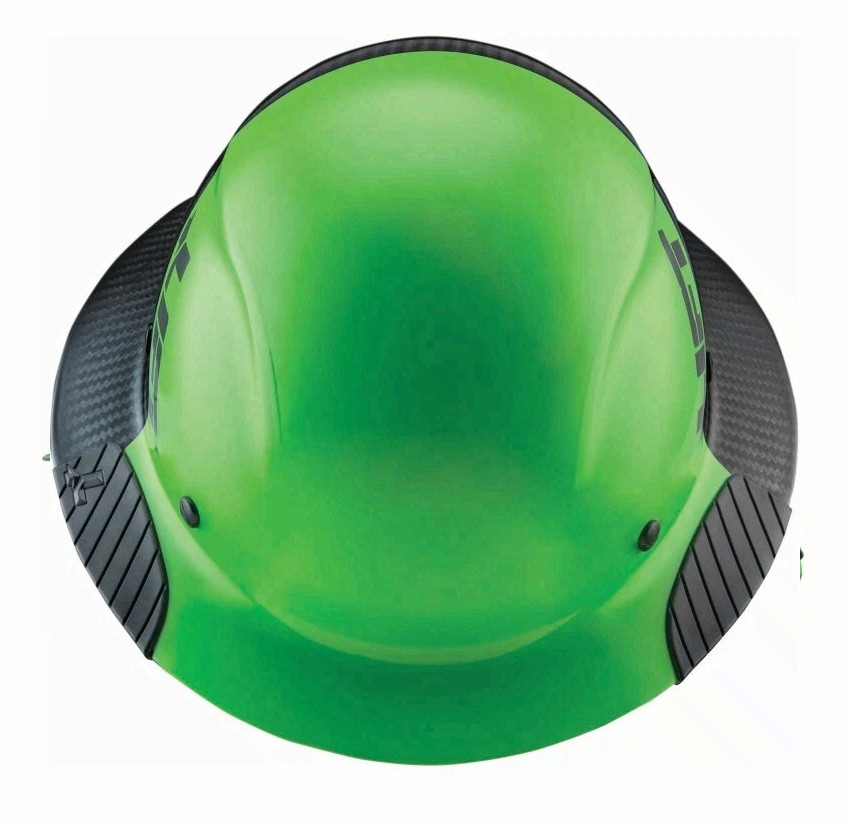 Lift Safety Dax 50/50 Carbon Fiber Full Brim Hard Hat Green-Black HDF50C-20GC
