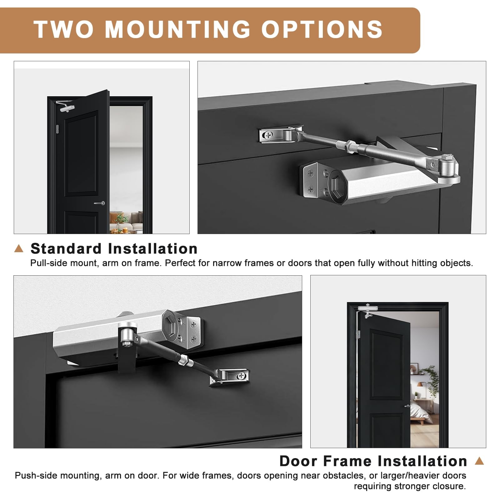 Commercial Door Closer Automatic Door Closer Aluminum Sliver 1 Pack
