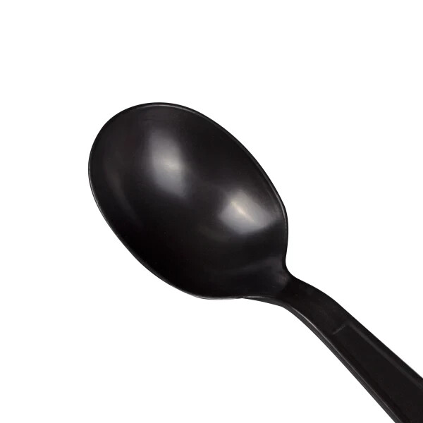Karat PP Plastic Extra Heavy Weight Soup Spoons – Black – 1,000 ct, U2032B