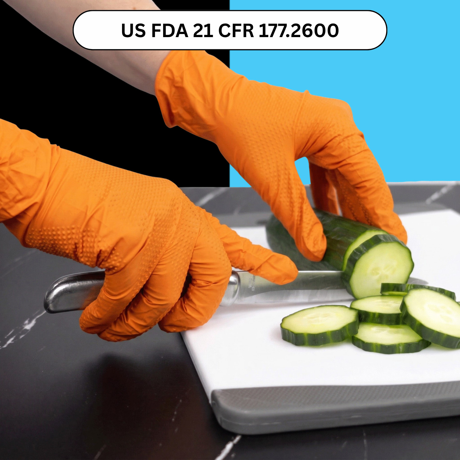Wolverine Orange Nitrile Gloves, 8 Mil, Raised Diamond Texture 1000 Pcs Large