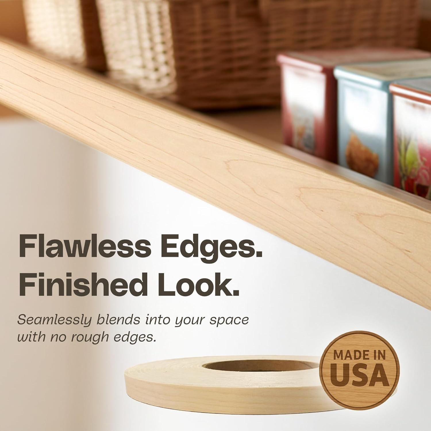 3/4 in x 250 ft Pre-Glued Maple Wood Veneer – Ideal for Furniture & DIY Projects