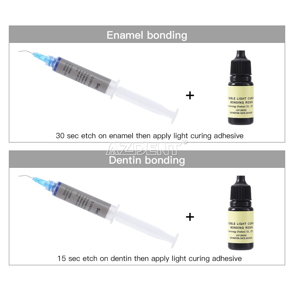 10X Dental Visible Universal Light Cure Bonding Adhesive Resin 5ml/Bottle